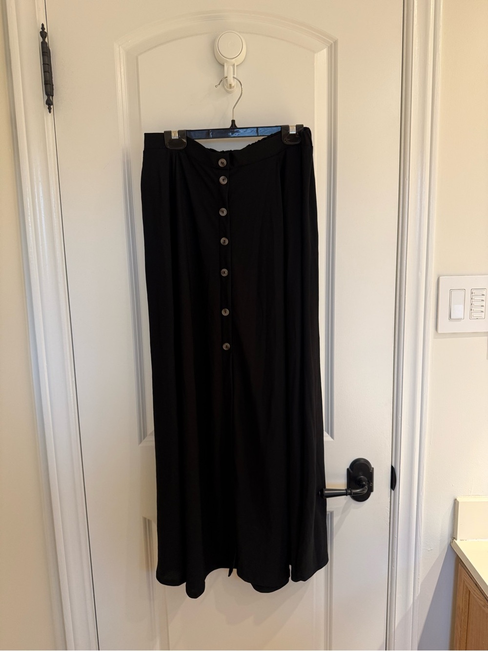 Ardene Black Button-Front Maxi Skirt